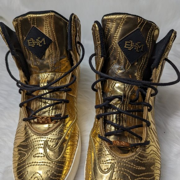 Size 9 - Nike LeBron 11 NSW Lifestyle QS Black History Month golden color - Picture 9 of 12